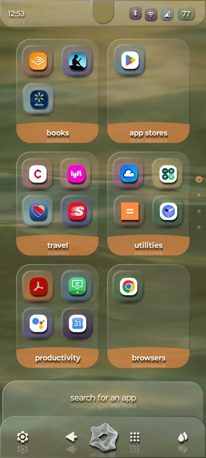 App collections in the live EcoHalo app